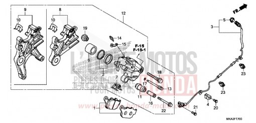 ETRIER DE FREIN ARRIERE NC750XAG de 2016